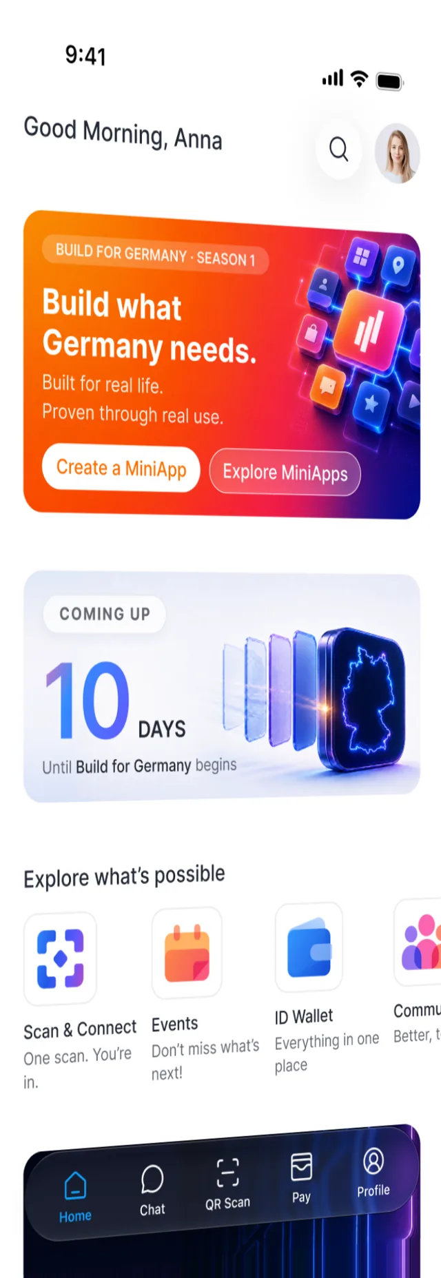KOBIL SuperApp home screen with MiniApps